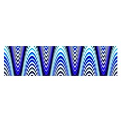 Waves Wavy Blue Pale Cobalt Navy Satin Scarf (oblong) by Nexatart
