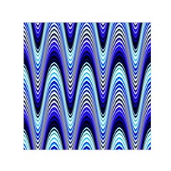 Waves Wavy Blue Pale Cobalt Navy Small Satin Scarf (square) by Nexatart