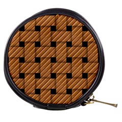 Wood Texture Weave Pattern Mini Makeup Bags