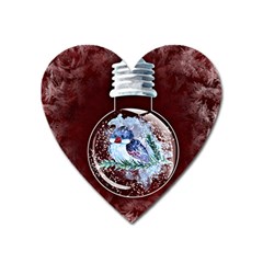 Winter Snow Ball Snow Cold Fun Heart Magnet by Nexatart