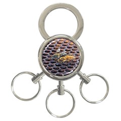 Worker Bees On Honeycomb 3-ring Key Chains by Nexatart