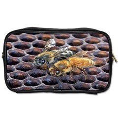 Worker Bees On Honeycomb Toiletries Bags 2-side by Nexatart