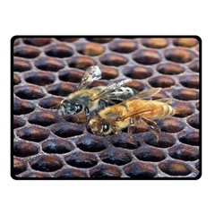 Worker Bees On Honeycomb Double Sided Fleece Blanket (small)  by Nexatart