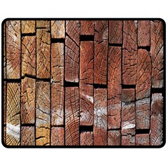 Wood Logs Wooden Background Fleece Blanket (medium)  by Nexatart