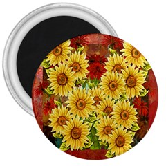 Sunflowers Flowers Abstract 3  Magnets