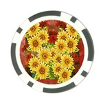 Sunflowers Flowers Abstract Poker Chip Card Guard Back