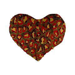 Stylized Background For Scrapbooking Or Other Standard 16  Premium Flano Heart Shape Cushions