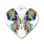 Abstract Animal Art Butterfly Dog Tag Heart (Two Sides) Back