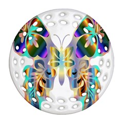 Abstract Animal Art Butterfly Round Filigree Ornament (two Sides) by Amaryn4rt