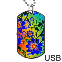 Abstract Background Backdrop Design Dog Tag Usb Flash (one Side)