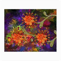 Abstract Flowers Floral Decorative Small Glasses Cloth