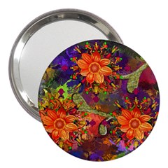 Abstract Flowers Floral Decorative 3  Handbag Mirrors by Amaryn4rt