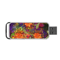 Abstract Flowers Floral Decorative Portable Usb Flash (two Sides) by Amaryn4rt