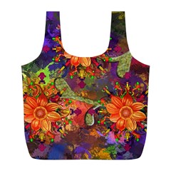 Abstract Flowers Floral Decorative Full Print Recycle Bags (l)  by Amaryn4rt