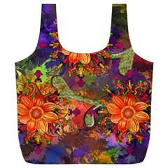Abstract Flowers Floral Decorative Full Print Recycle Bags (l)  by Amaryn4rt