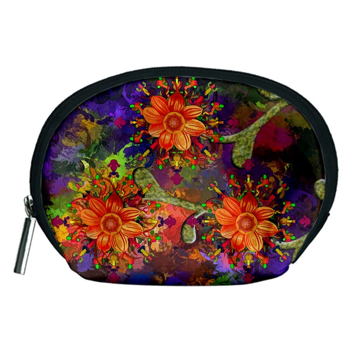 Abstract Flowers Floral Decorative Accessory Pouches (Medium) 