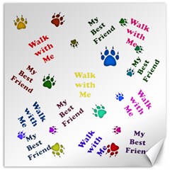 Animals Pets Dogs Paws Colorful Canvas 16  X 16   by Amaryn4rt