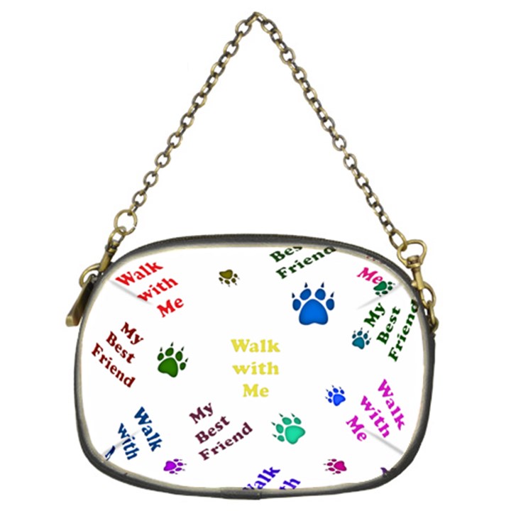 Animals Pets Dogs Paws Colorful Chain Purses (Two Sides) 