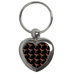 Background Pattern Chicken Fowl Key Chains (heart)  by Amaryn4rt