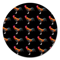 Background Pattern Chicken Fowl Magnet 5  (round) by Amaryn4rt