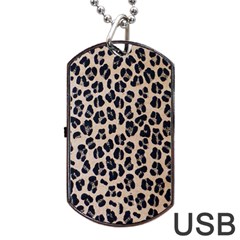 Background Pattern Leopard Dog Tag Usb Flash (two Sides) by Amaryn4rt