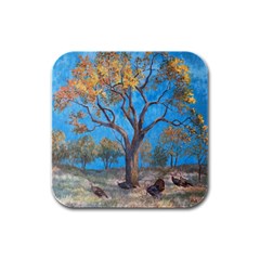 Turkeys Rubber Square Coaster (4 Pack) 