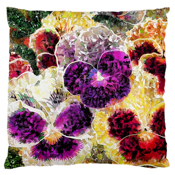 Background Flowers Large Flano Cushion Case (Two Sides)