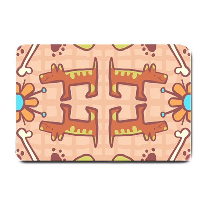 Dog Abstract Background Pattern Design Small Doormat 