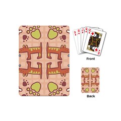 Dog Abstract Background Pattern Design Playing Cards (mini)  by Amaryn4rt