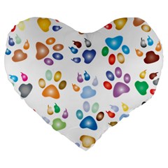 Colorful Prismatic Rainbow Animal Large 19  Premium Heart Shape Cushions by Amaryn4rt