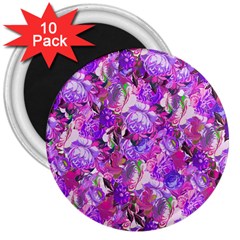 Flowers Abstract Digital Art 3  Magnets (10 Pack)  by Amaryn4rt