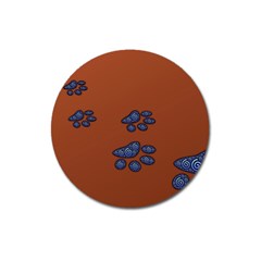 Footprints Paw Animal Track Foot Magnet 3  (round)