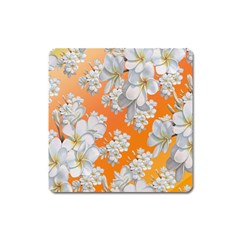 Flowers Background Backdrop Floral Square Magnet