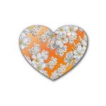 Flowers Background Backdrop Floral Heart Coaster (4 pack)  Front