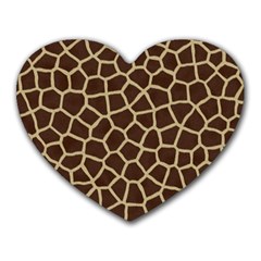 Giraffe Animal Print Skin Fur Heart Mousepads by Amaryn4rt