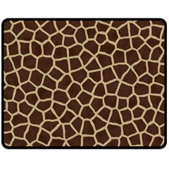 Giraffe Animal Print Skin Fur Double Sided Fleece Blanket (medium)  by Amaryn4rt