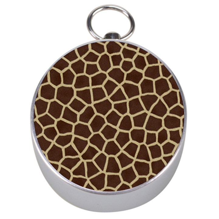 Giraffe Animal Print Skin Fur Silver Compasses