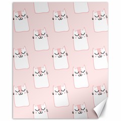 Pattern Cat Pink Cute Sweet Fur Canvas 16  X 20   by Amaryn4rt