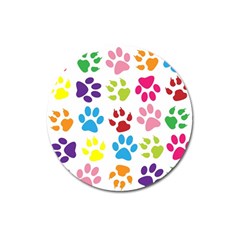 Paw Print Paw Prints Background Magnet 3  (round) by Amaryn4rt