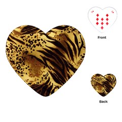 Pattern Tiger Stripes Print Animal Playing Cards (heart)  by Amaryn4rt