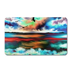 Ocean Waves Birds Colorful Sea Magnet (rectangular) by Amaryn4rt