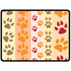 Paw Print Paw Prints Fun Background Double Sided Fleece Blanket (large) 