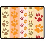 Paw Print Paw Prints Fun Background Double Sided Fleece Blanket (Large)  80 x60  Blanket Front