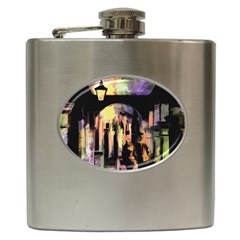 Street Colorful Abstract People Hip Flask (6 oz)