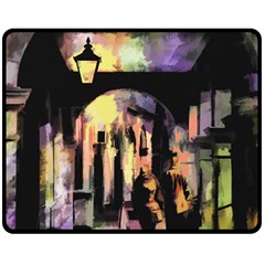 Street Colorful Abstract People Fleece Blanket (Medium) 