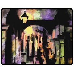 Street Colorful Abstract People Double Sided Fleece Blanket (Medium) 