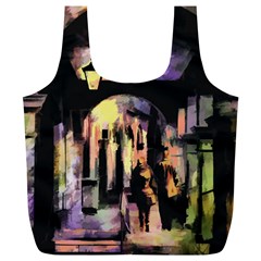 Street Colorful Abstract People Full Print Recycle Bags (L) 