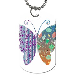 Vintage Style Floral Butterfly Dog Tag (one Side) by Amaryn4rt