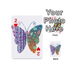 Vintage Style Floral Butterfly Playing Cards 54 (Mini)  Front - Heart2