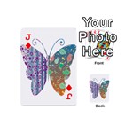 Vintage Style Floral Butterfly Playing Cards 54 (Mini)  Front - DiamondJ